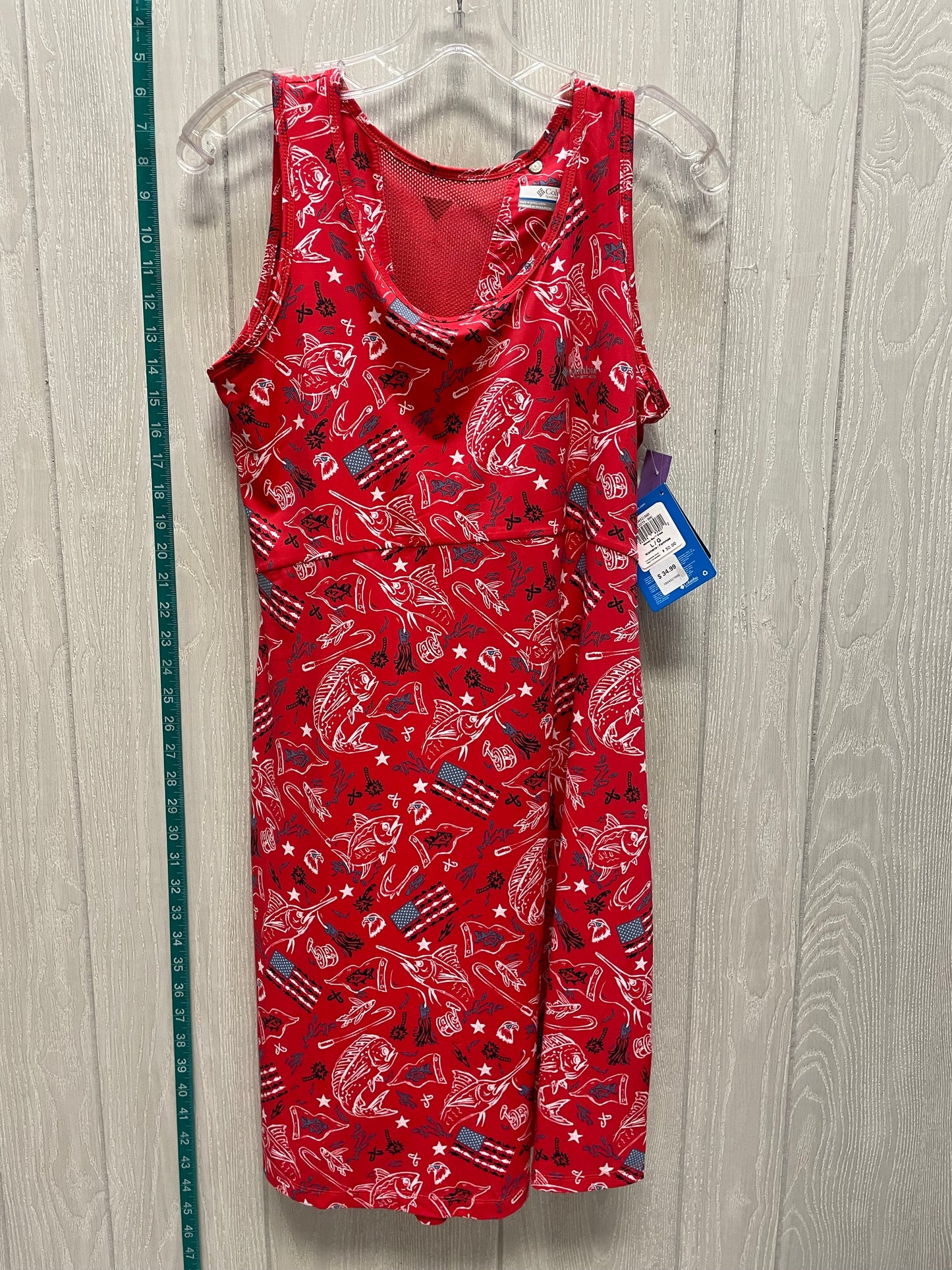 Blue & Red & White Athletic Dress Columbia, Size L