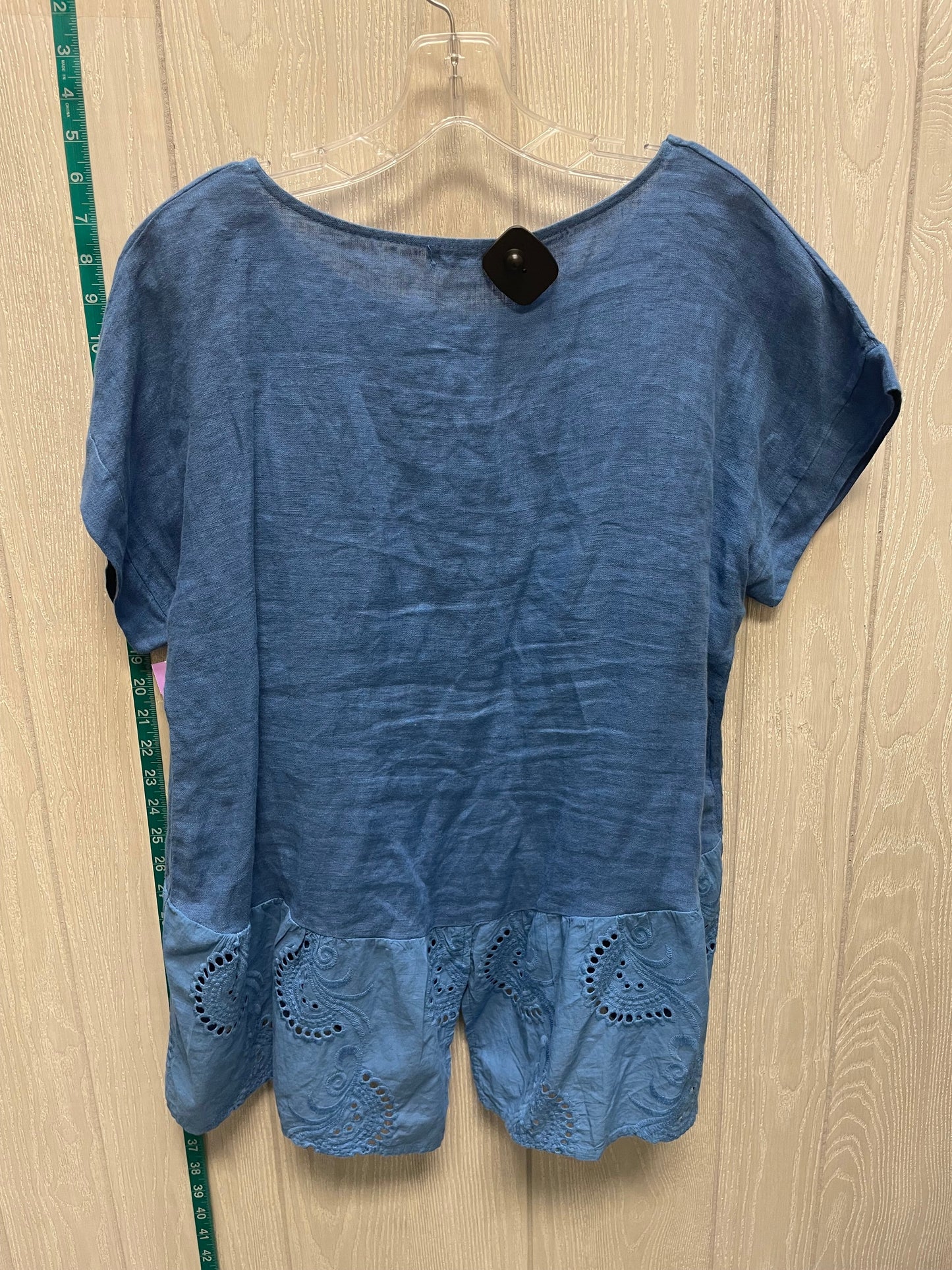 Blue Top Short Sleeve Clothes Mentor, Size S