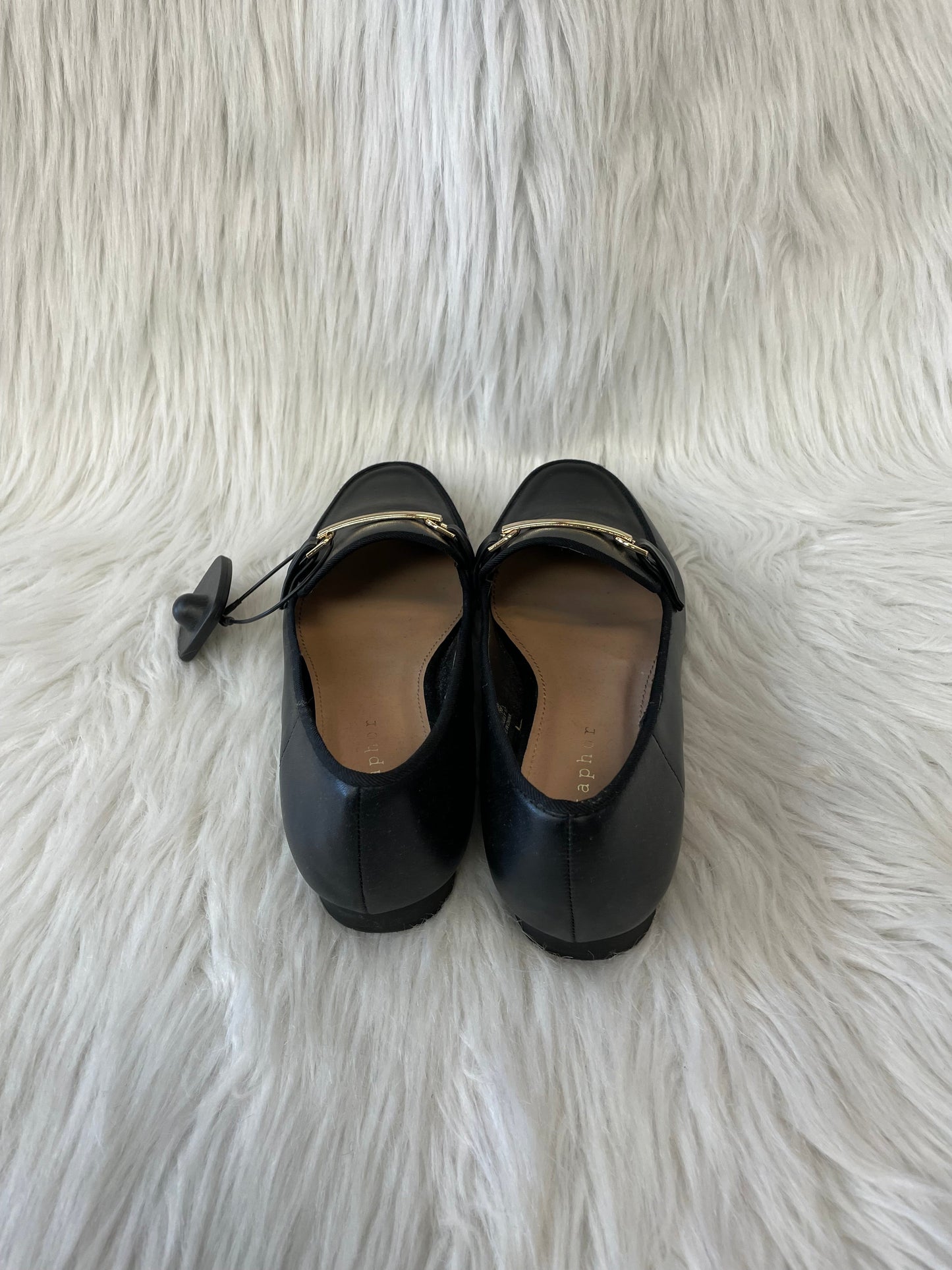 Black & Gold Shoes Flats Metaphor, Size 6