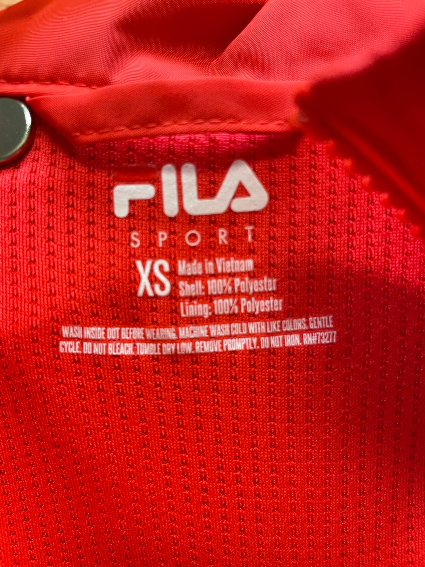 Jacket Windbreaker By Fila In Red, Size: Xs