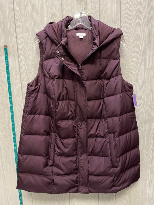 Vest Puffer & Quilted By J. Jill In Purple, Size: Xl