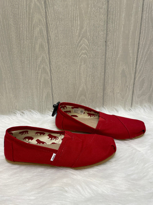 Red Shoes Flats Toms, Size 8.5