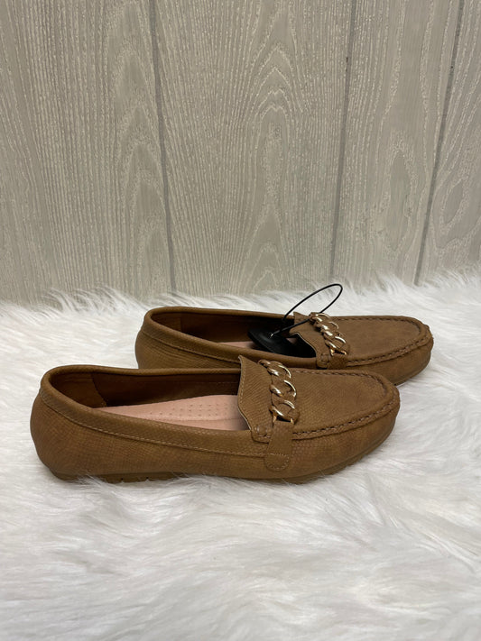 Brown & Gold Shoes Flats Lauren Blakwell, Size 8