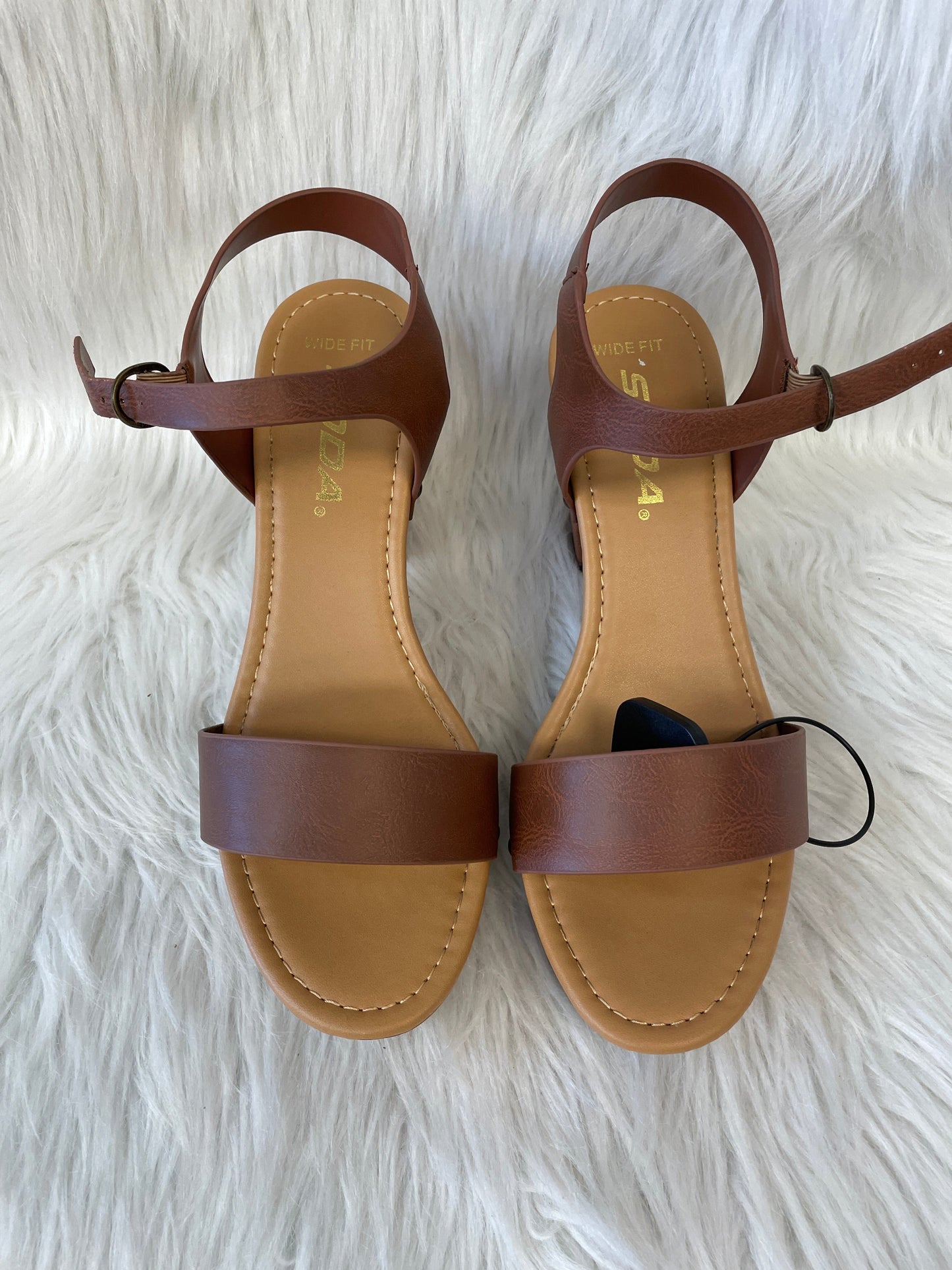 Brown Sandals Heels Block Soda, Size 10