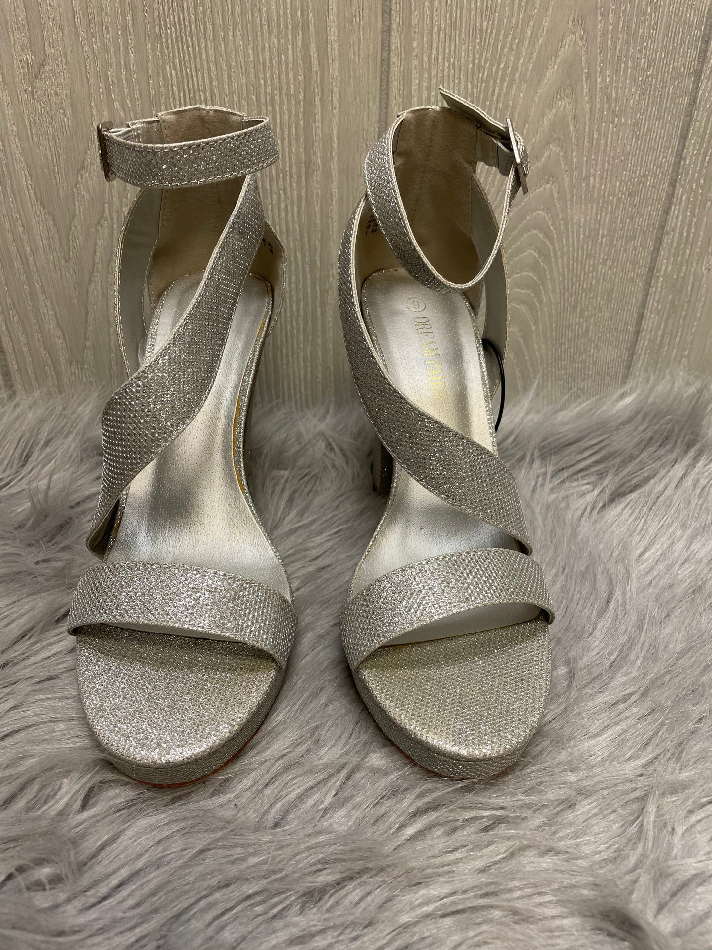 Silver Sandals Heels Block Clothes Mentor, Size 9