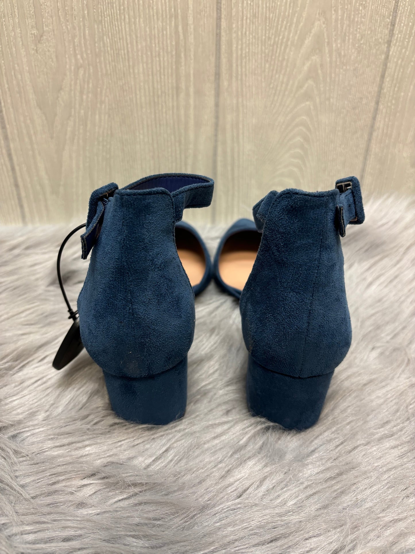Blue Shoes Heels Block Clothes Mentor, Size 9.5
