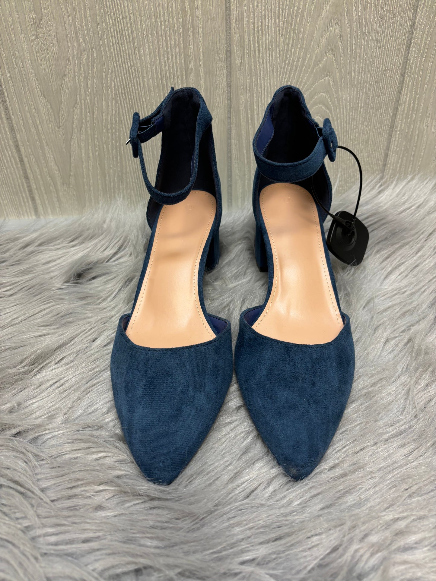 Blue Shoes Heels Block Clothes Mentor, Size 9.5