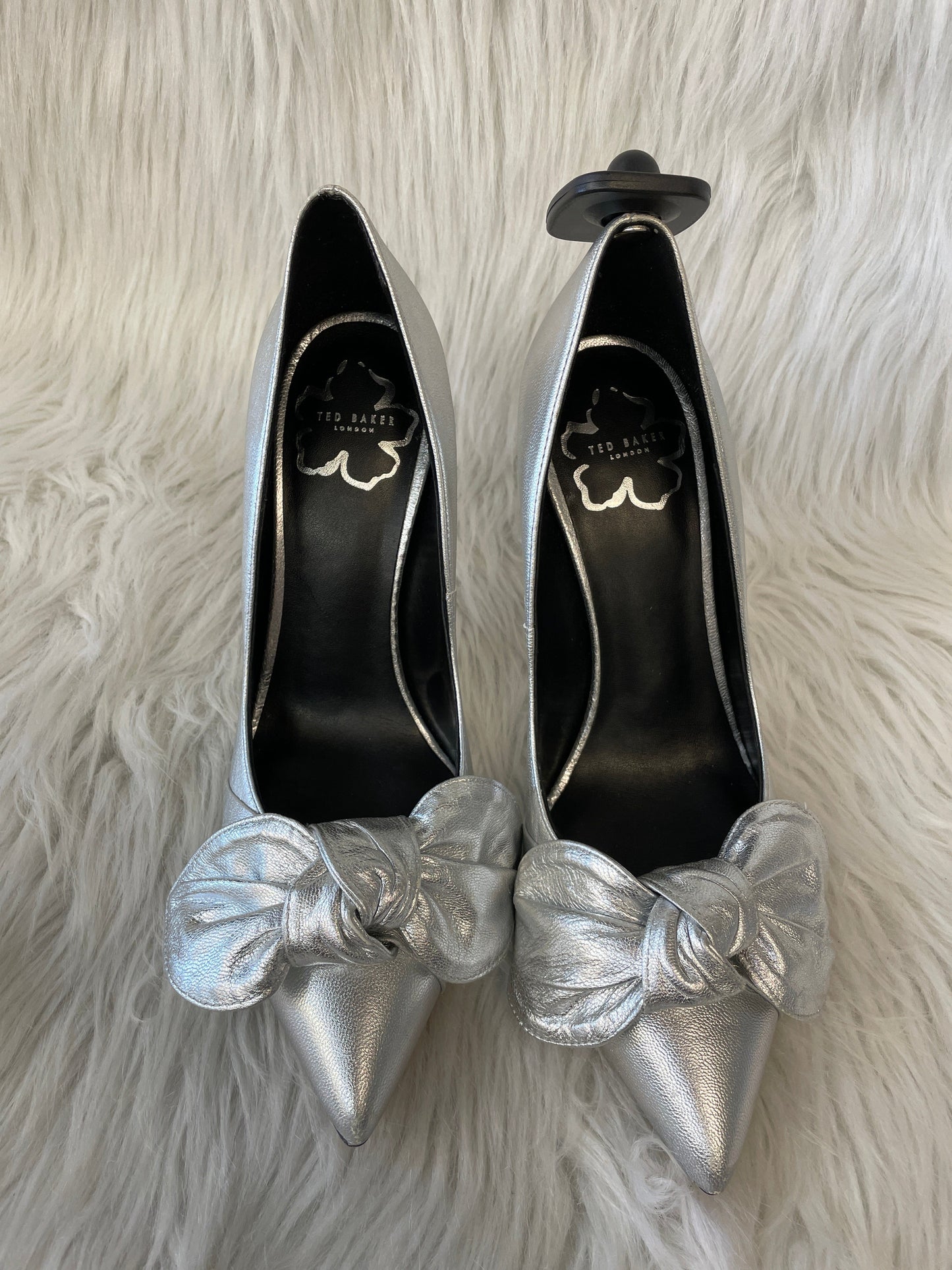 Silver Shoes Heels Stiletto Ted Baker, Size 7.5