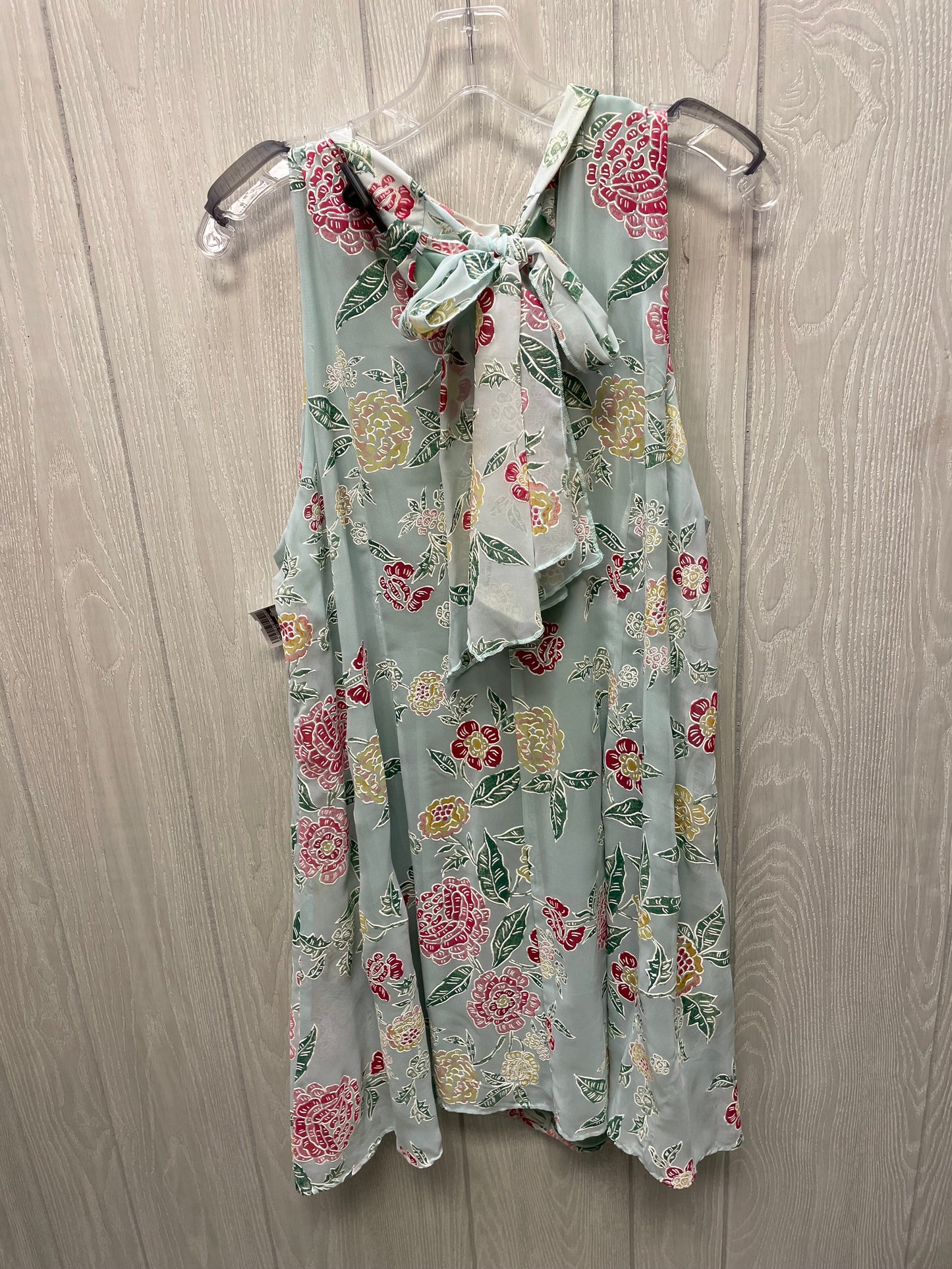 Dress Casual Short By Robbie Bee In Floral Print, Size: Xl