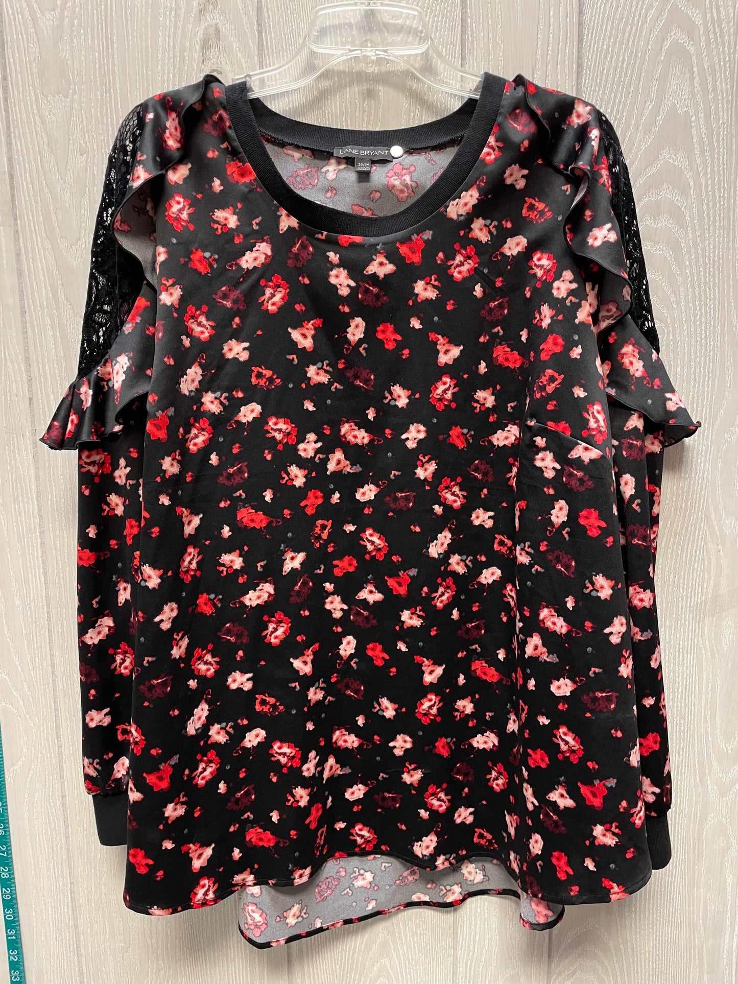 Top Long Sleeve By Lane Bryant In Black & Red, Size: 2x