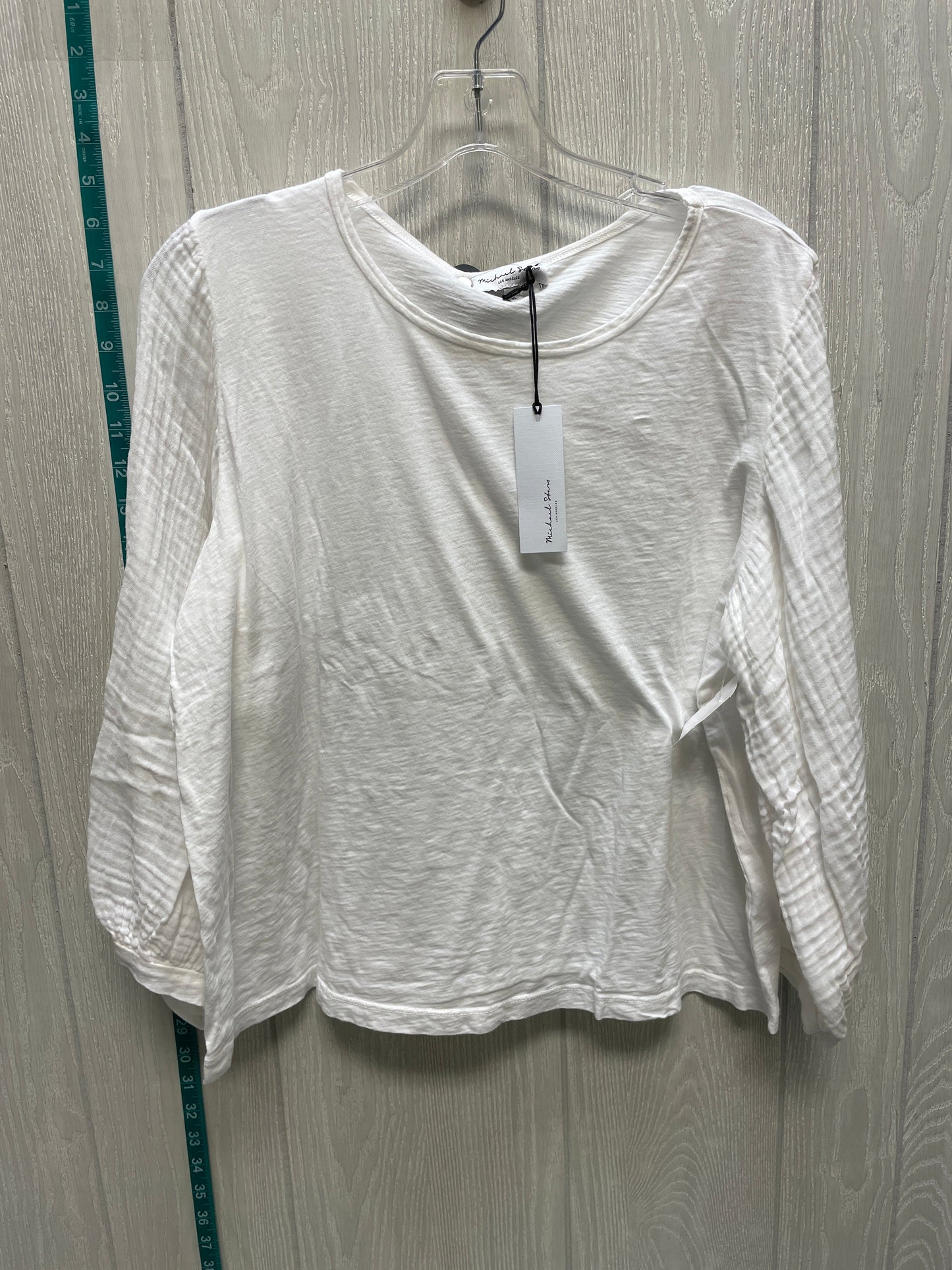 White Top 3/4 Sleeve Basic Michael Stars, Size Xl