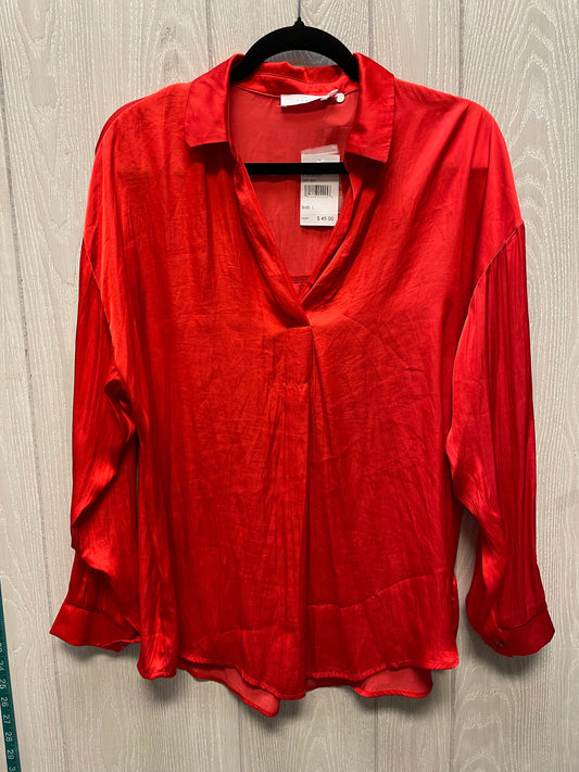 Blouse Long Sleeve By Lush In Red, Size: L