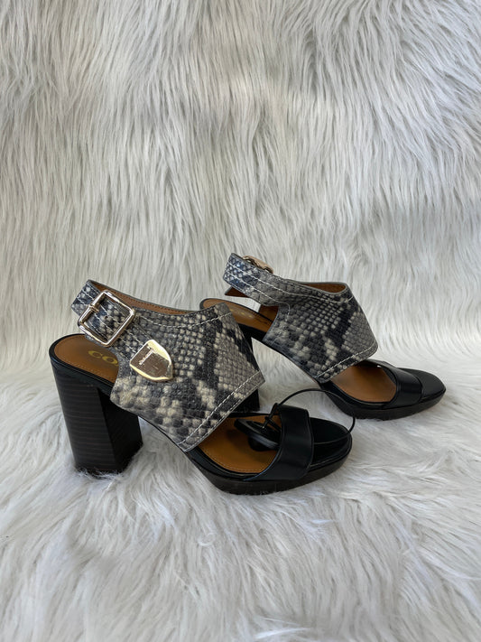 Snakeskin Print Sandals Designer Coach, Size 6.5