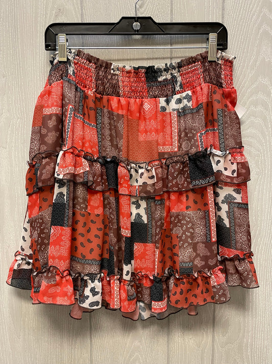 Skirt Mini & Short By Cmc In Brown & Red, Size: 18