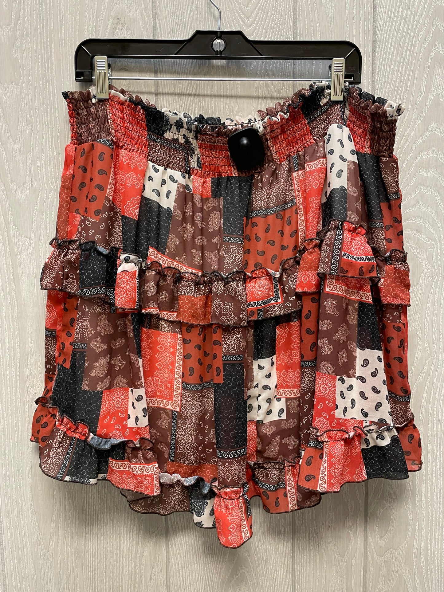 Skirt Mini & Short By Cmc In Brown & Red, Size: 18