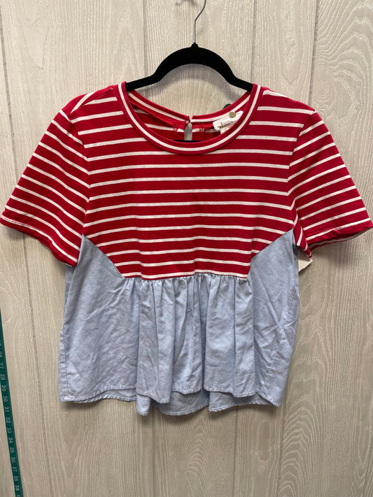 Top Short Sleeve By Anthropologie In Striped Pattern, Size: M