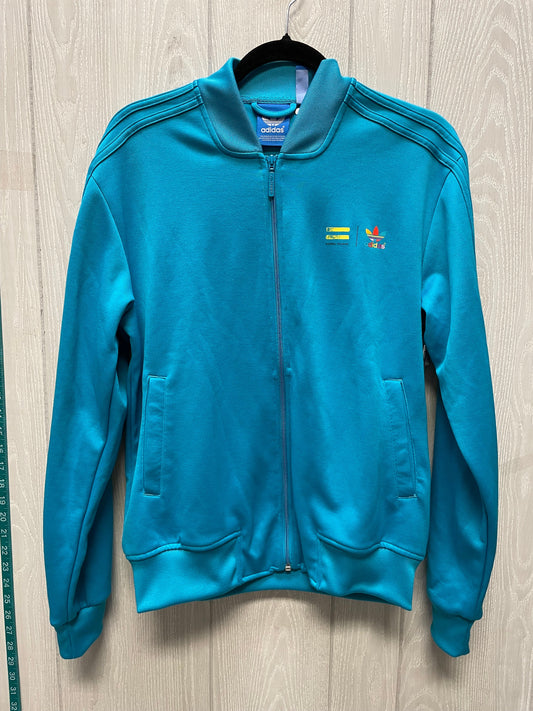 Athletic Jacket By Adidas In Blue, Size: M