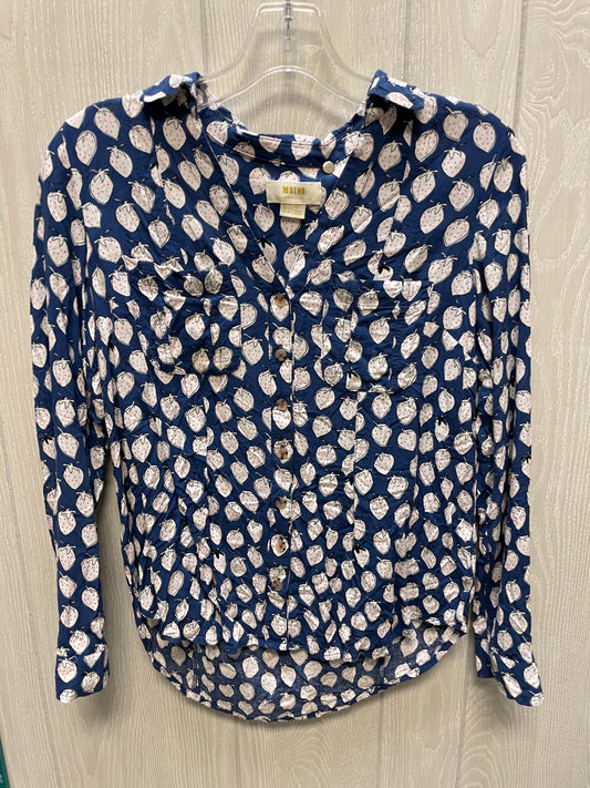 Top Long Sleeve By Maeve In Blue & Pink, Size: Xs