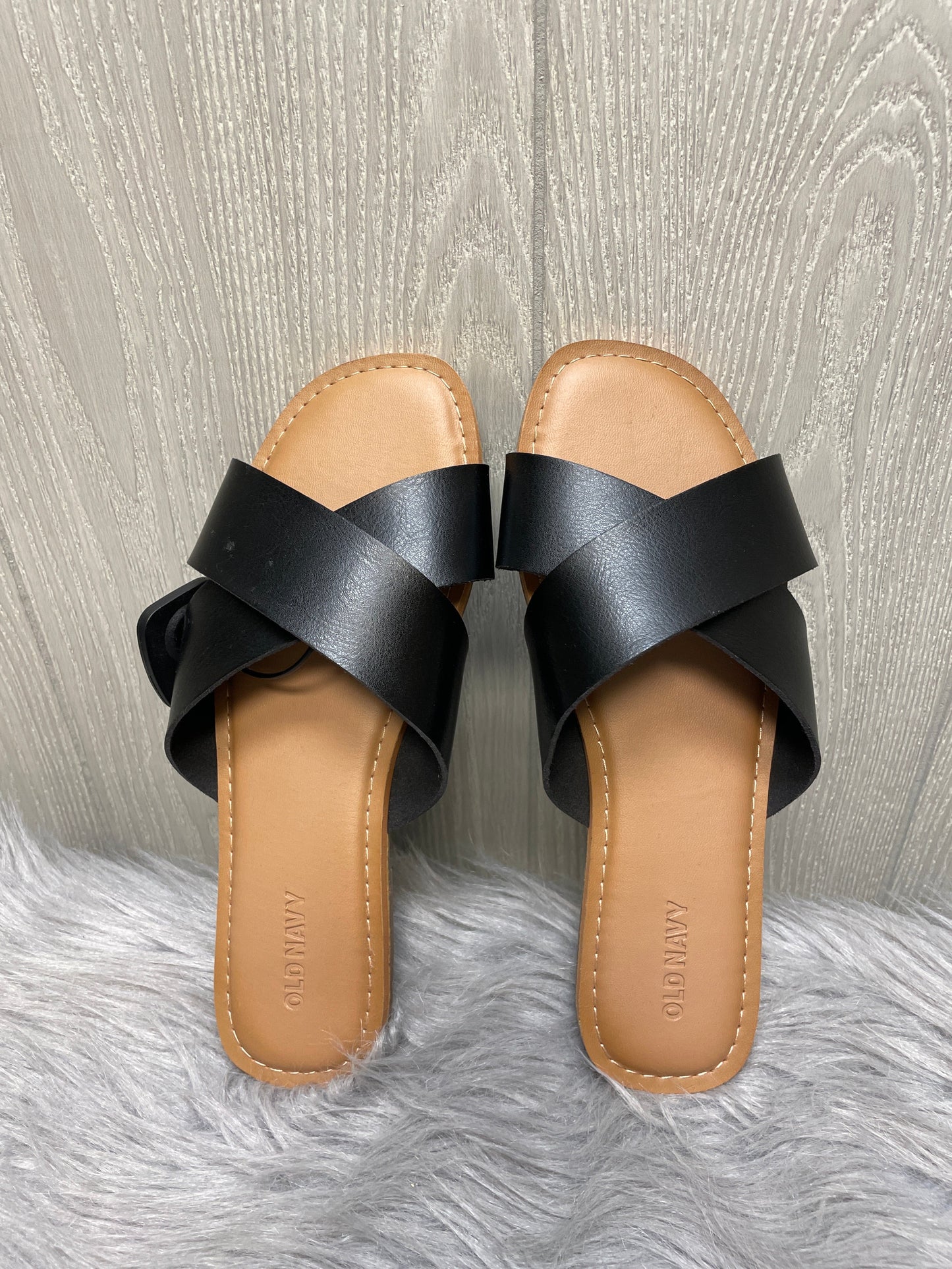 Sandals Flats By Old Navy In Black & Brown, Size: 8