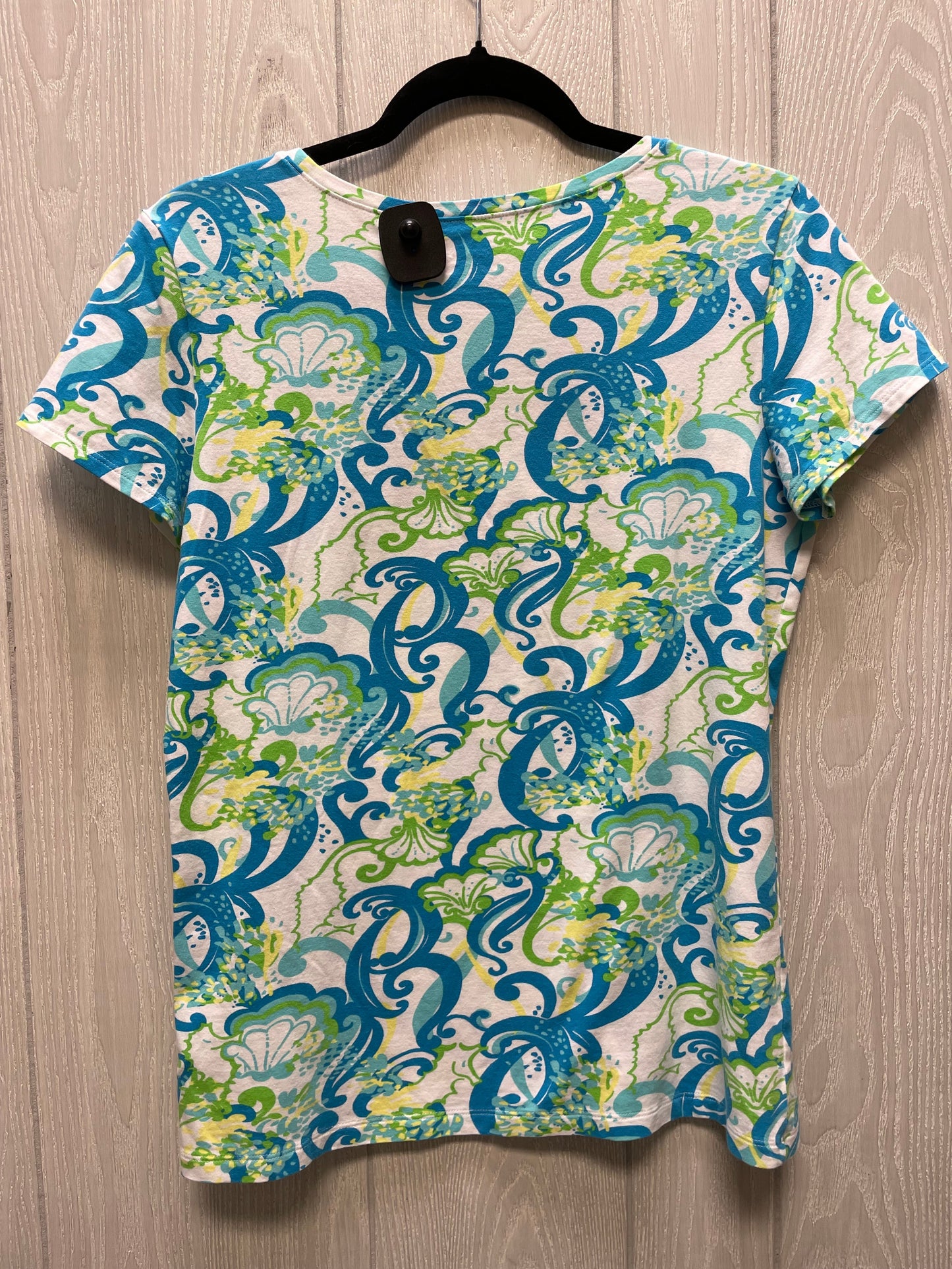 Top Short Sleeve By Lilly Pulitzer In Blue & Green, Size: L