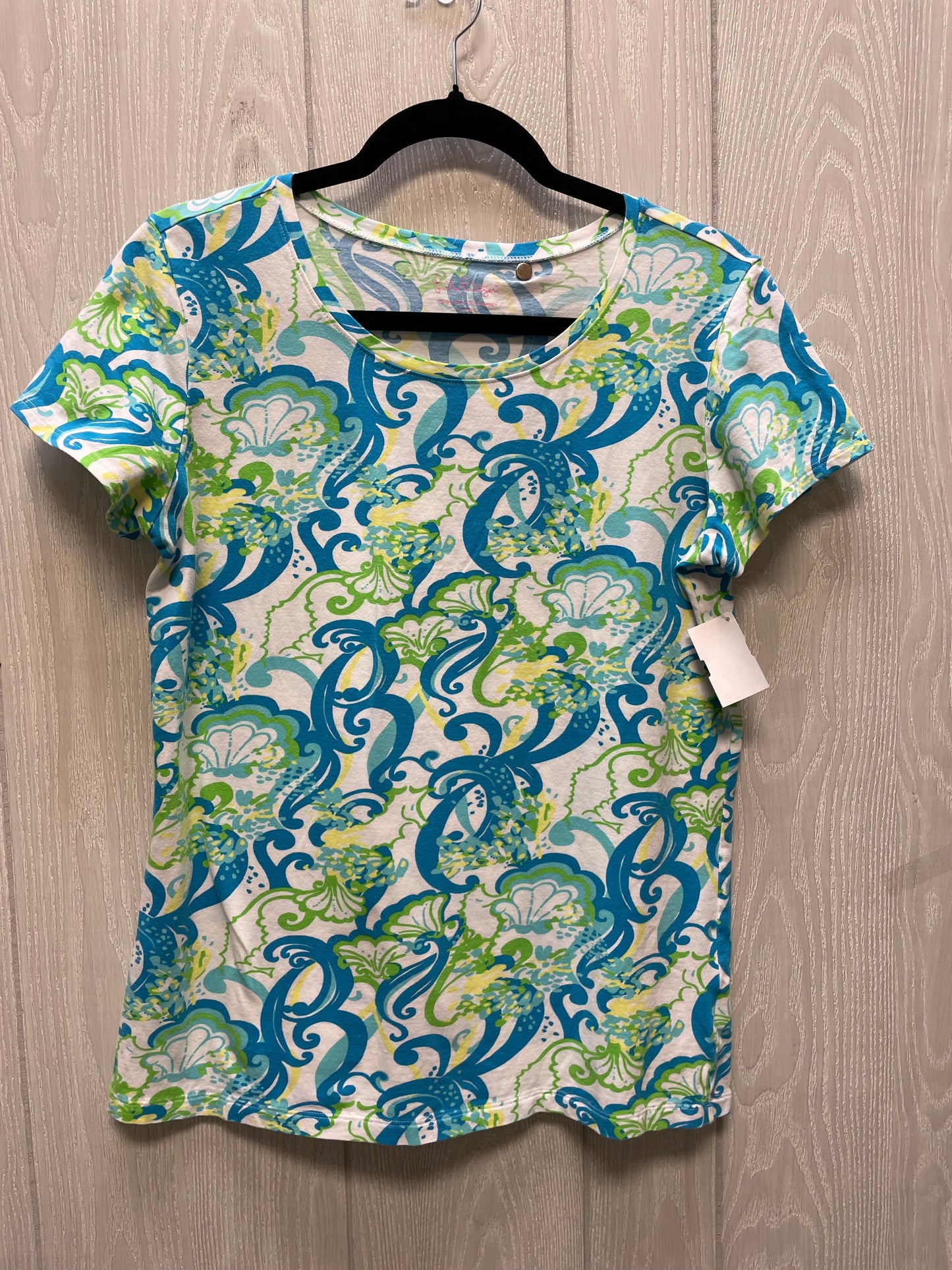 Top Short Sleeve By Lilly Pulitzer In Blue & Green, Size: L