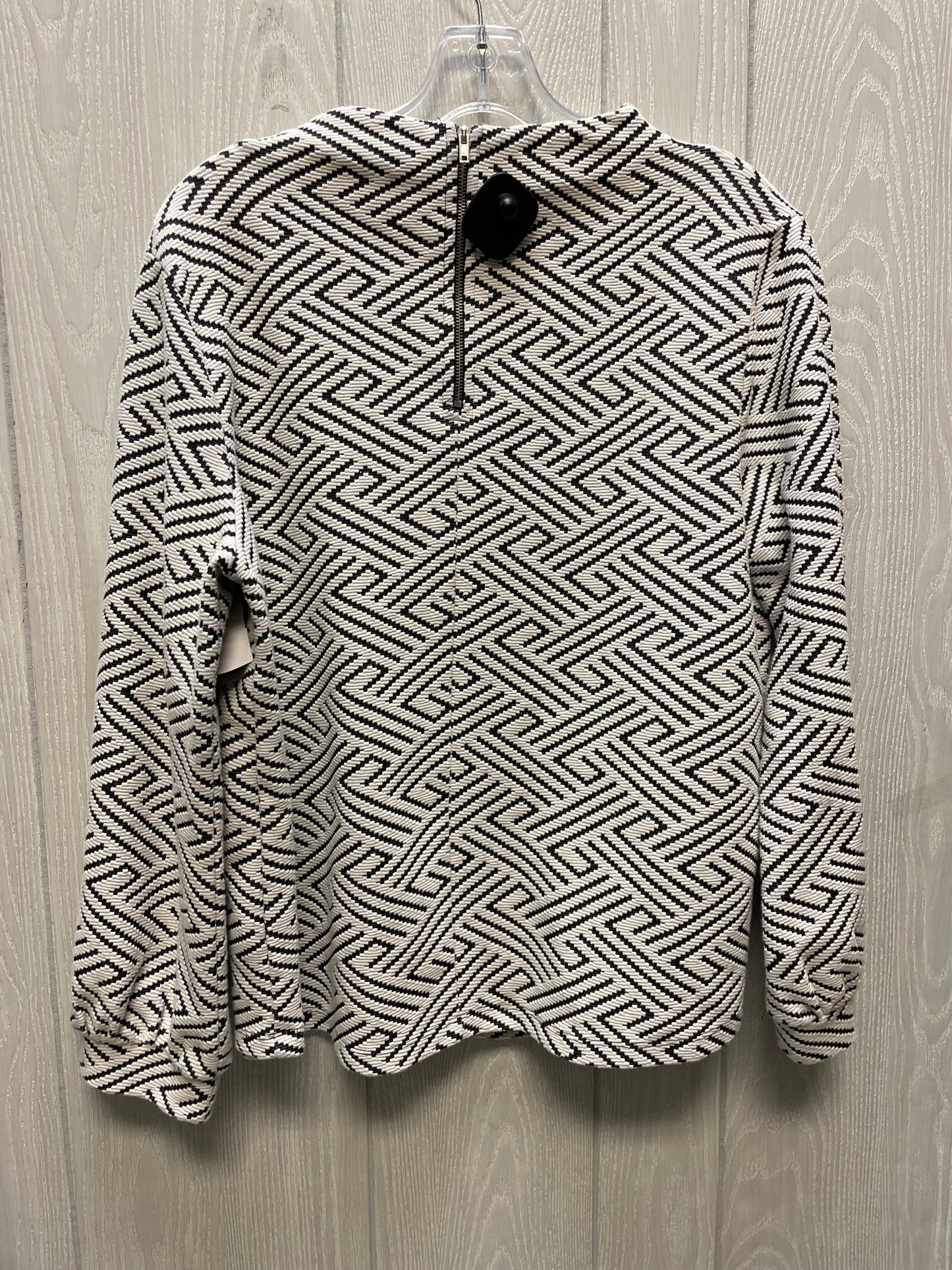 Top Long Sleeve By W5 In Black & White, Size: Xl