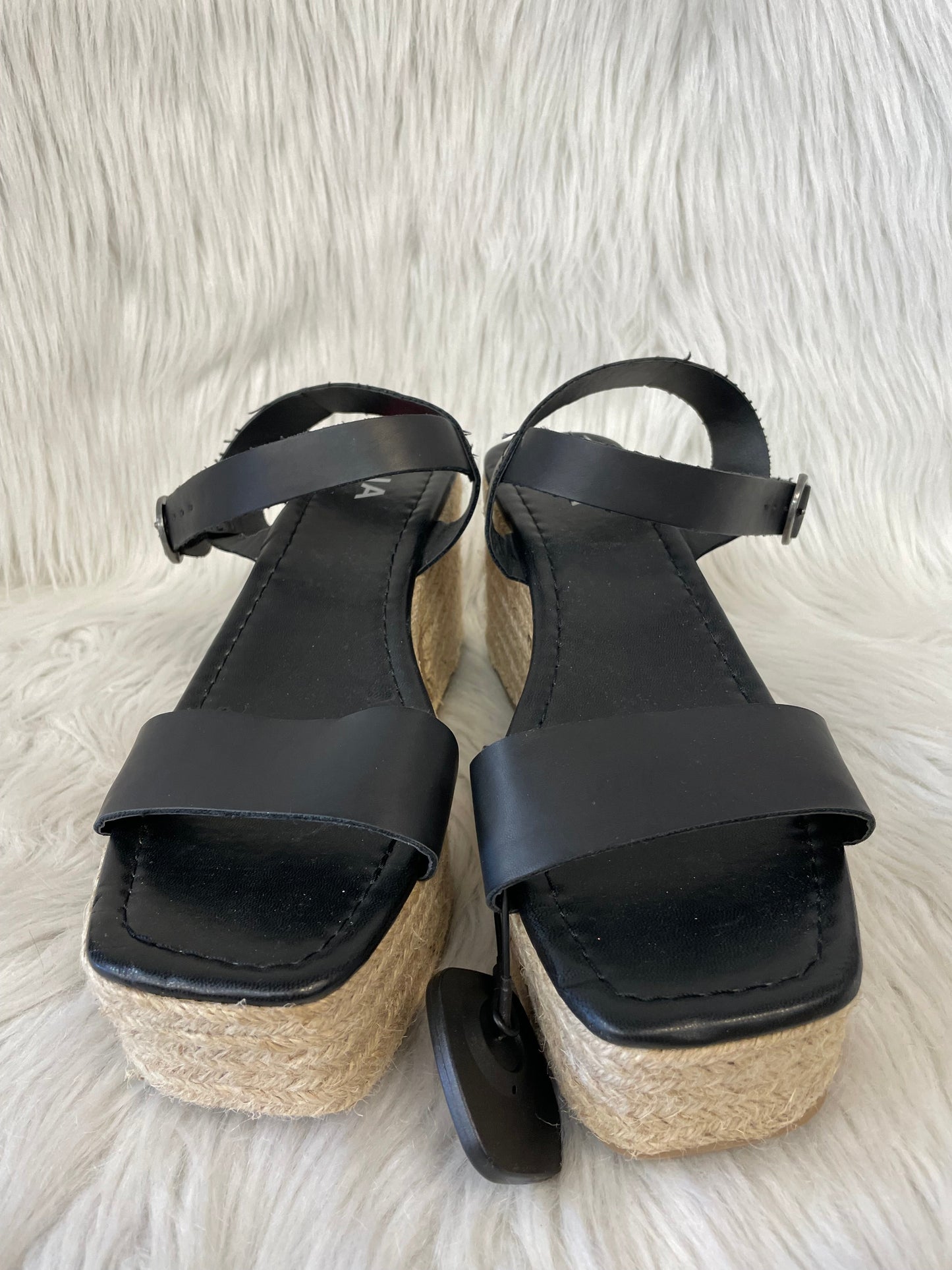 Sandals Heels Block By Mia In Black & Tan, Size: 10