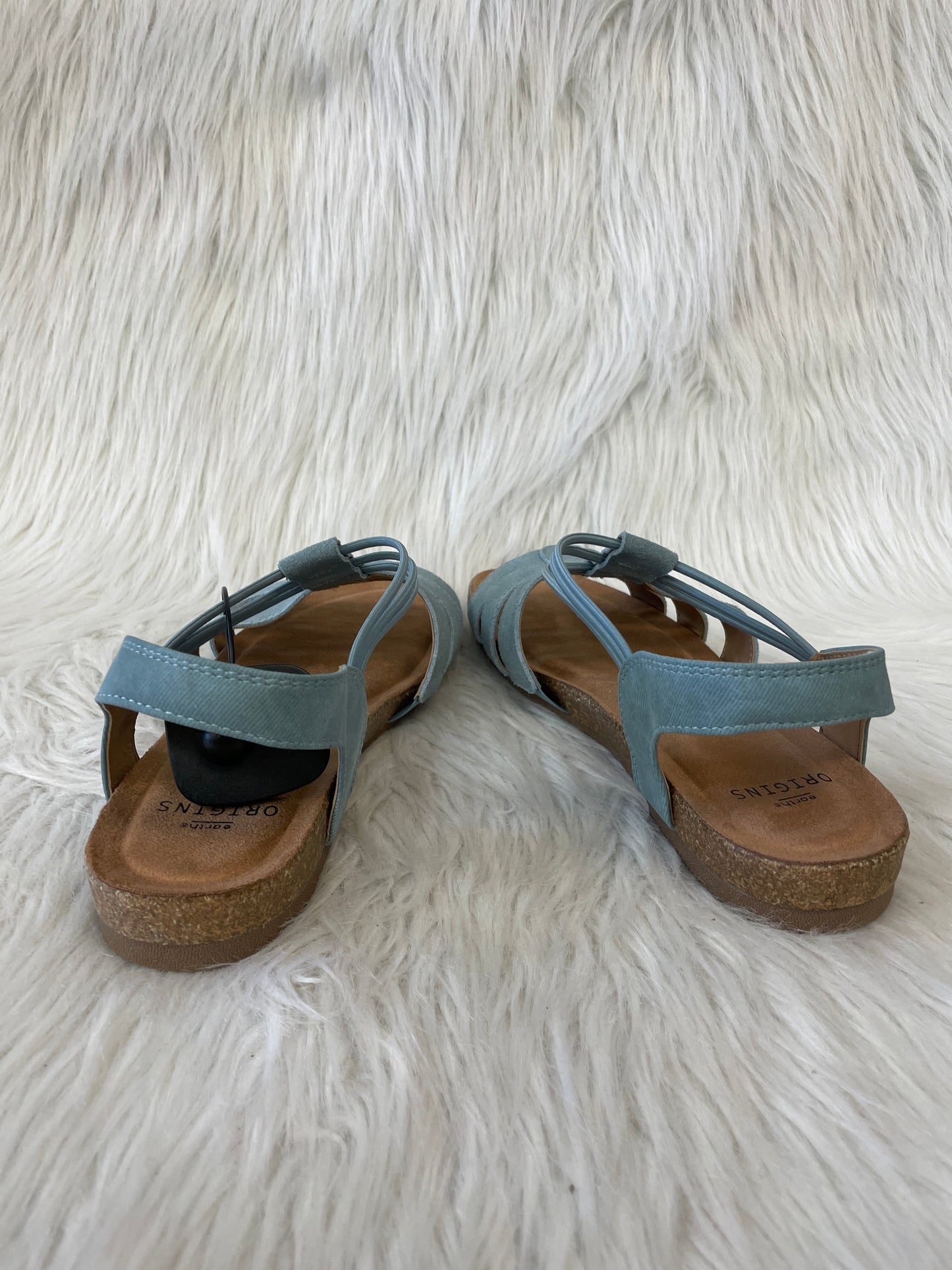 Sandals Heels Wedge By Earth Origins In Blue & Brown, Size: 9