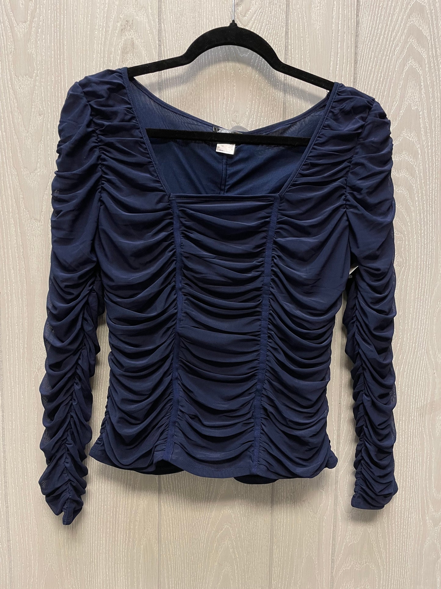 Top Long Sleeve By Venus In Navy, Size: M