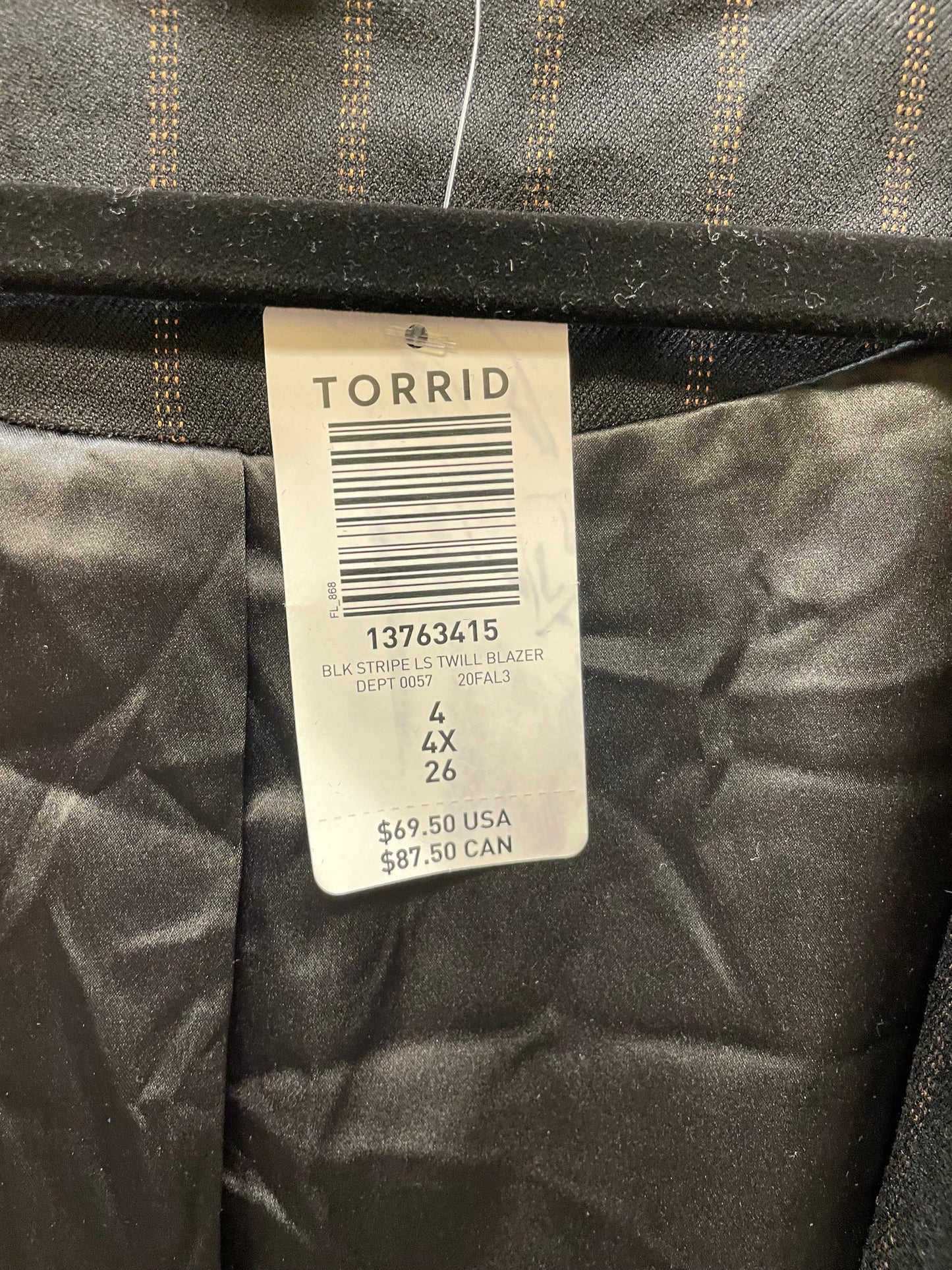 Blazer By Torrid In Striped Pattern, Size: 3x