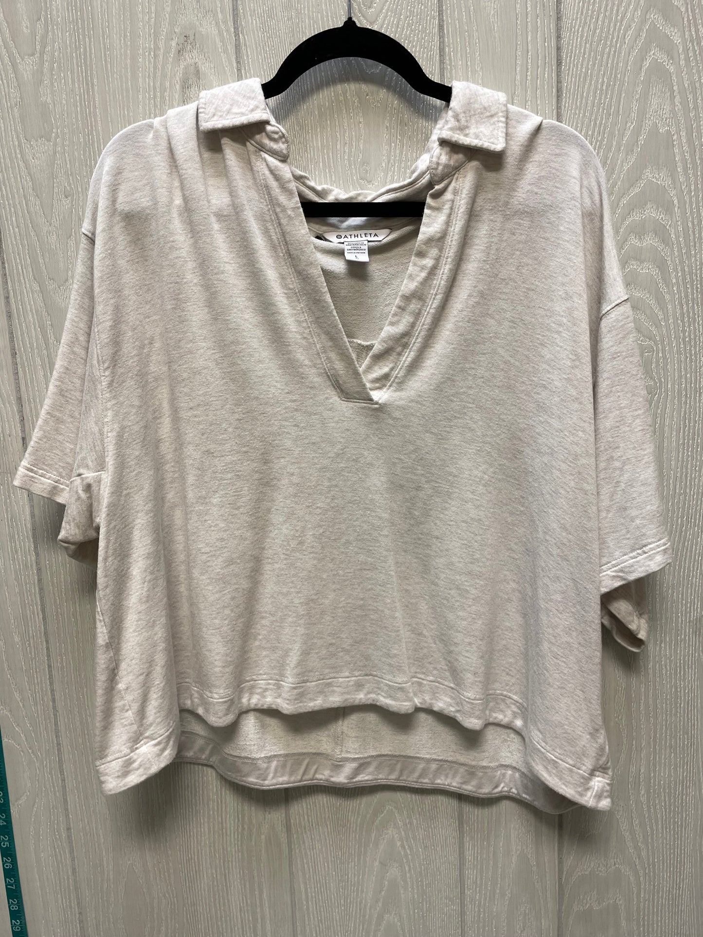 Top Short Sleeve By Athleta In Cream, Size: L