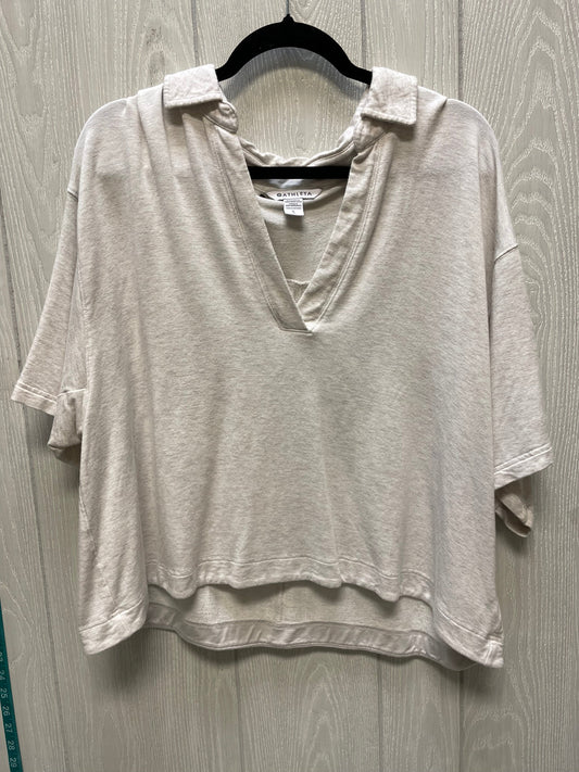 Top Short Sleeve By Athleta In Cream, Size: L