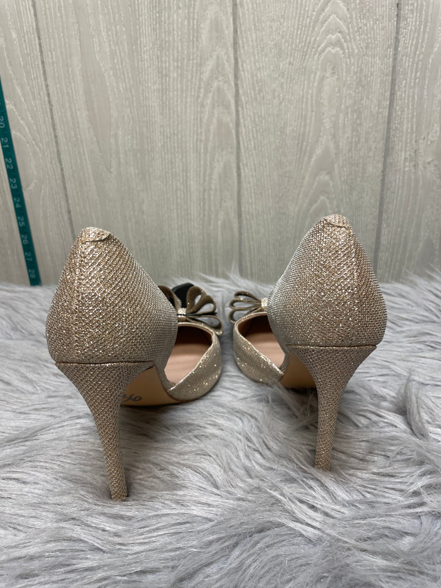 Shoes Heels Stiletto By Betsey Johnson In Gold, Size: 7.5