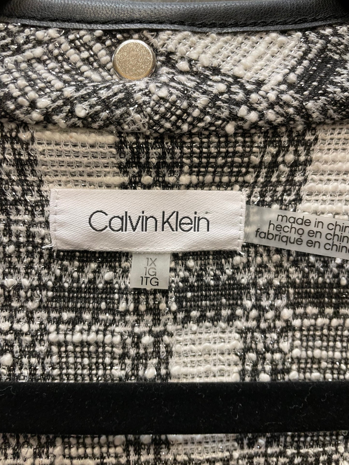 Blazer By Calvin Klein In Black & White, Size: 1x