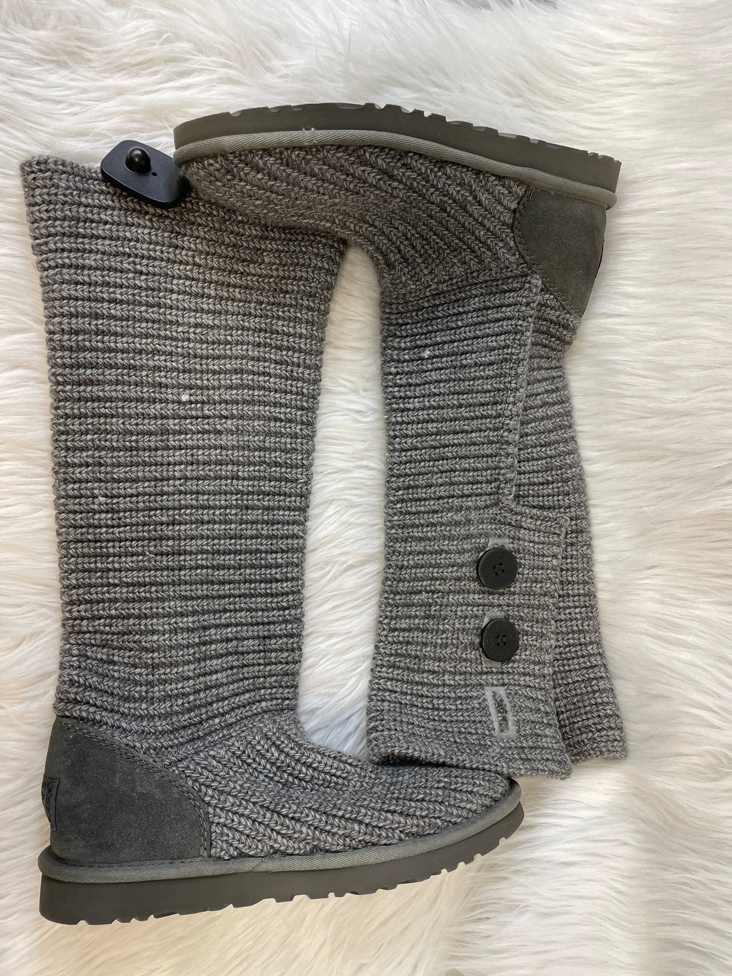 Boots Designer By Ugg In Grey, Size: 9