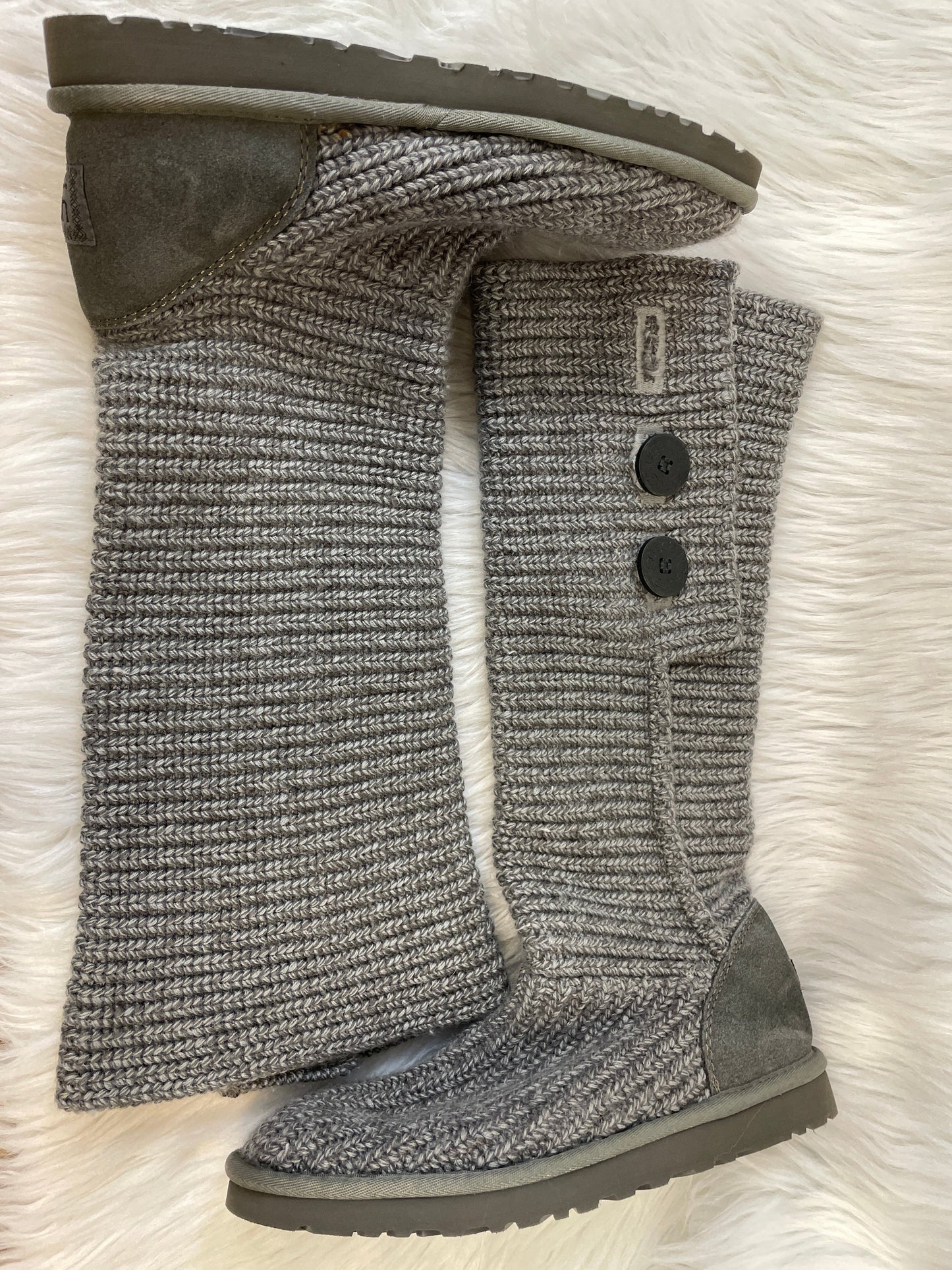 Boots Designer By Ugg In Grey, Size: 9