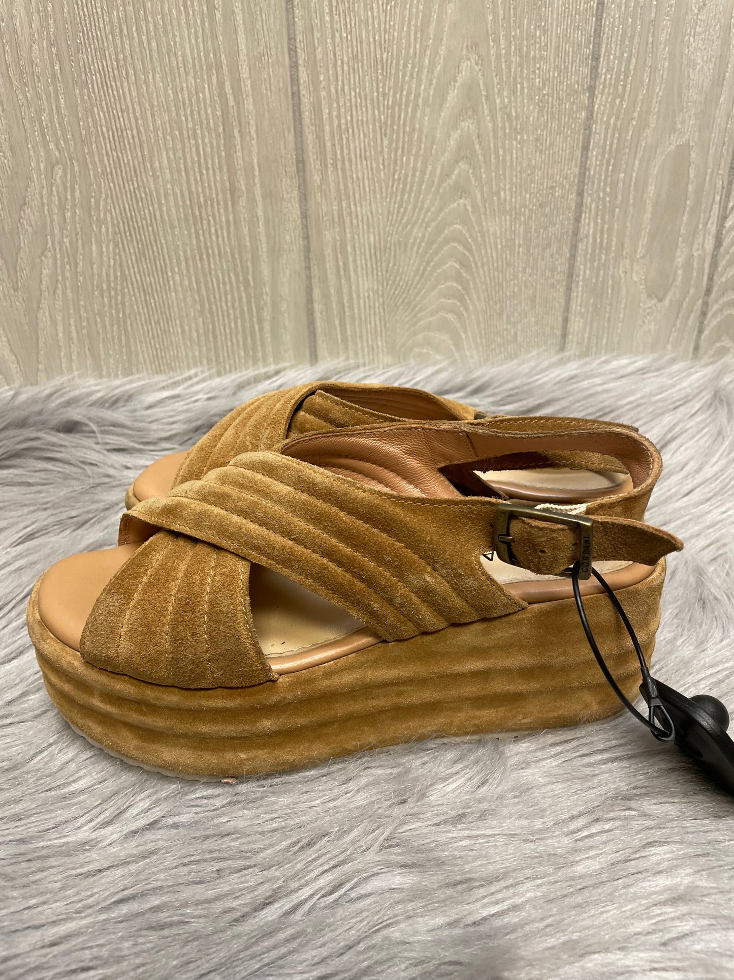 Sandals Heels Wedge By CORDANI In Tan, Size: 7