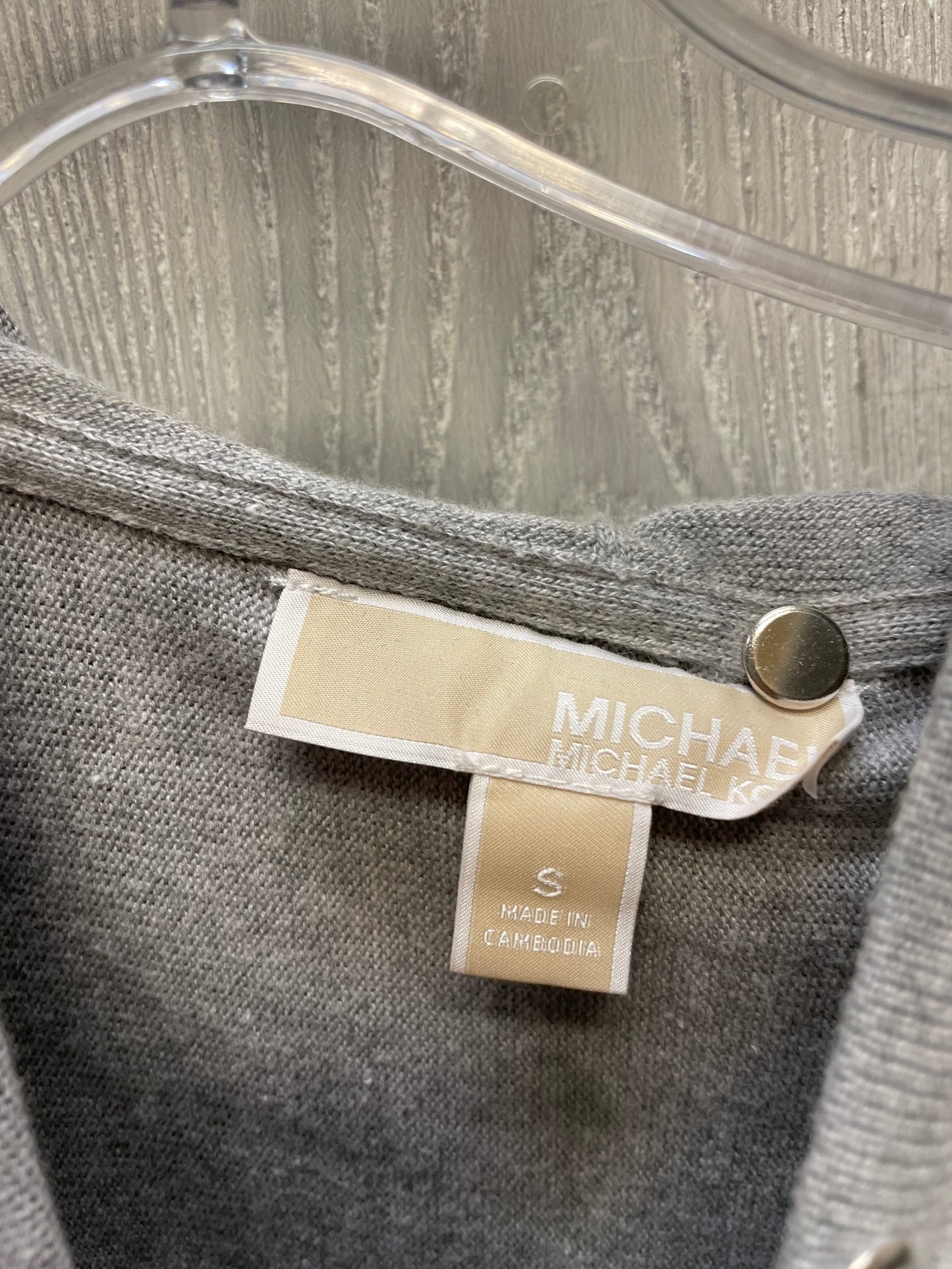 Top Long Sleeve Designer By Michael Kors In Grey, Size: S