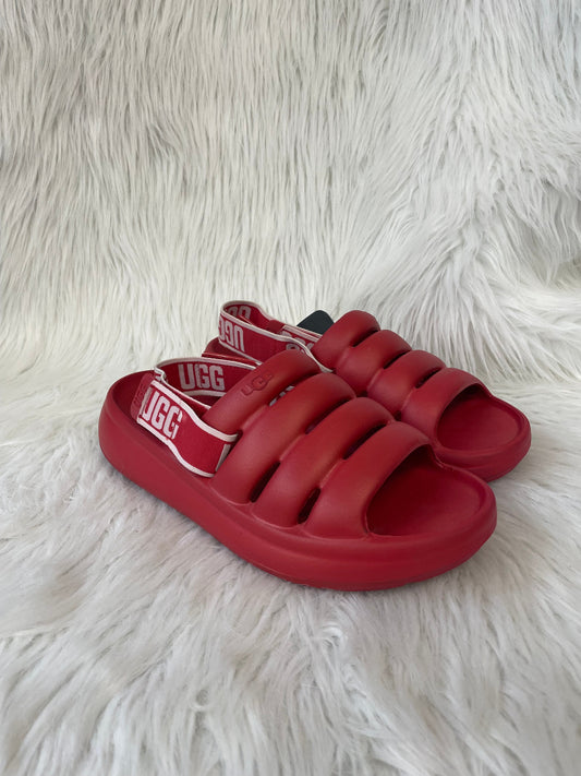 Sandals Designer By Ugg In Red, Size: 9