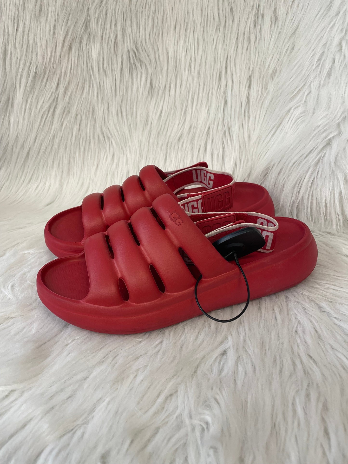 Sandals Designer By Ugg In Red, Size: 9