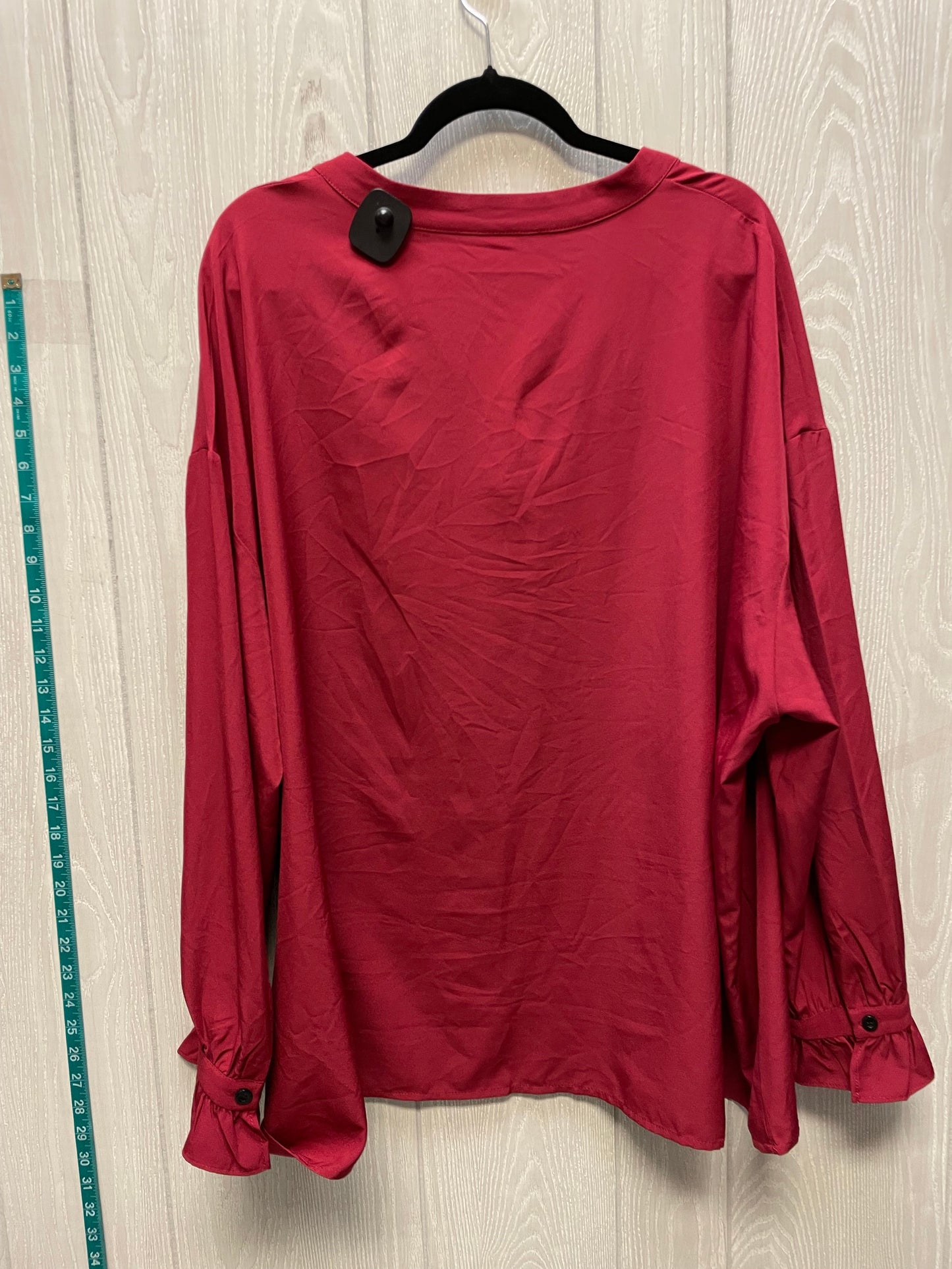 Blouse Long Sleeve By Shein In Red, Size: 4x