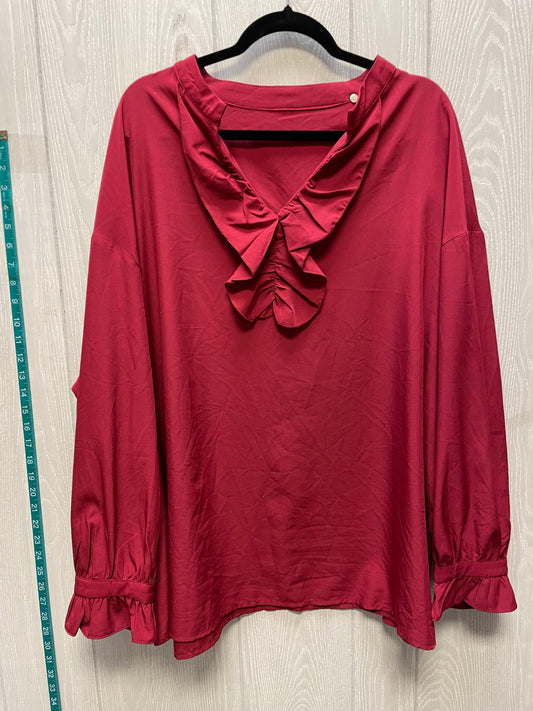 Blouse Long Sleeve By Shein In Red, Size: 4x