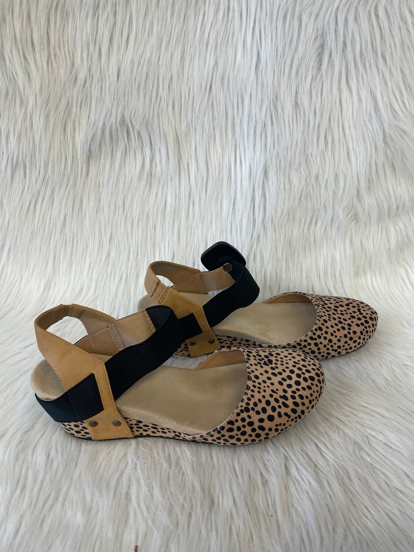 Sandals Heels Wedge By Hokus Pokus  In Animal Print, Size: 10