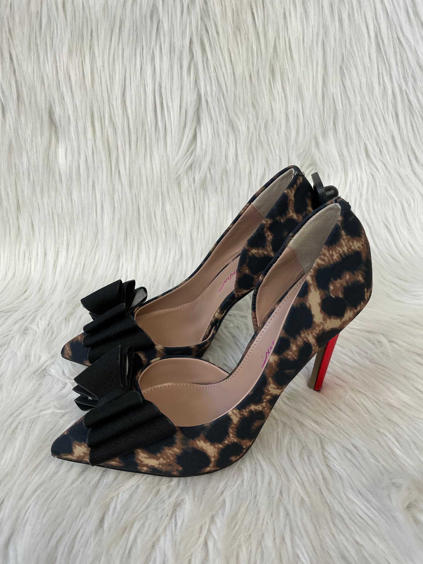 Shoes Heels Stiletto By Betsey Johnson In Animal Print, Size: 6.5