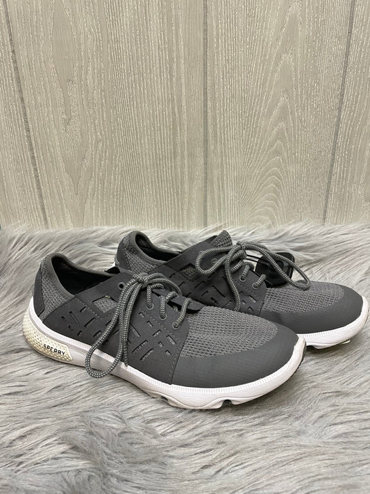 Shoes Athletic By Sperry In Grey & White, Size: 10