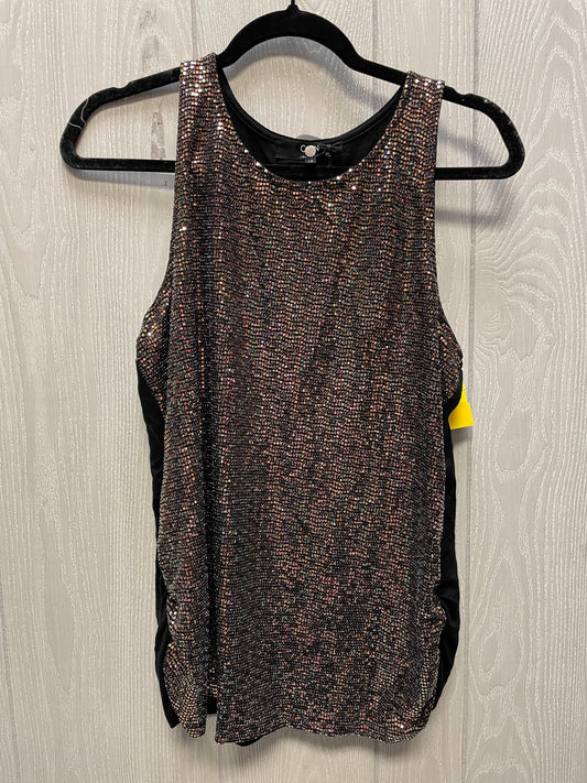 Top Sleeveless By COIN 1804  In Black & Gold, Size: 1x