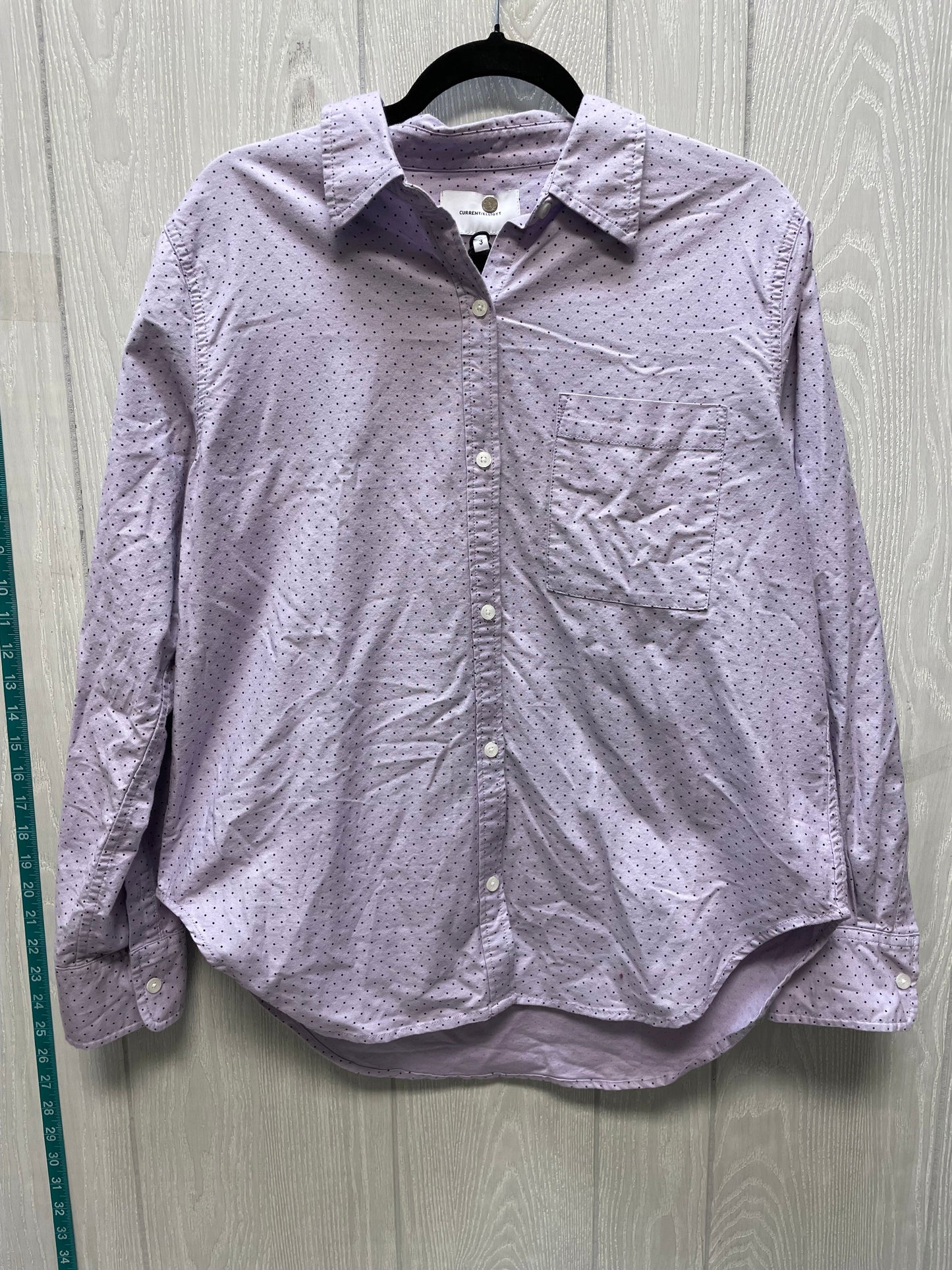 Top Long Sleeve By Current/elliott In Polkadot Pattern, Size: L