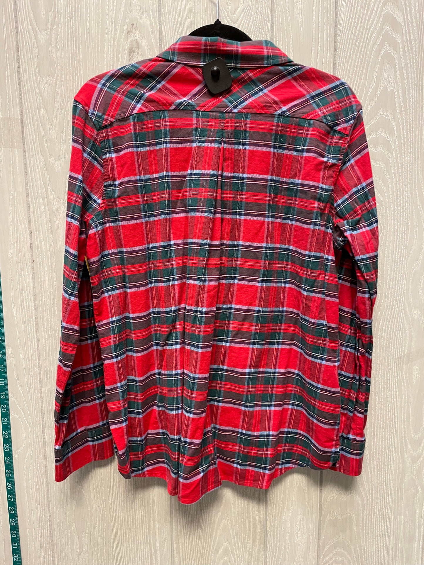 Top Long Sleeve By Vineyard Vines In Plaid Pattern, Size: L