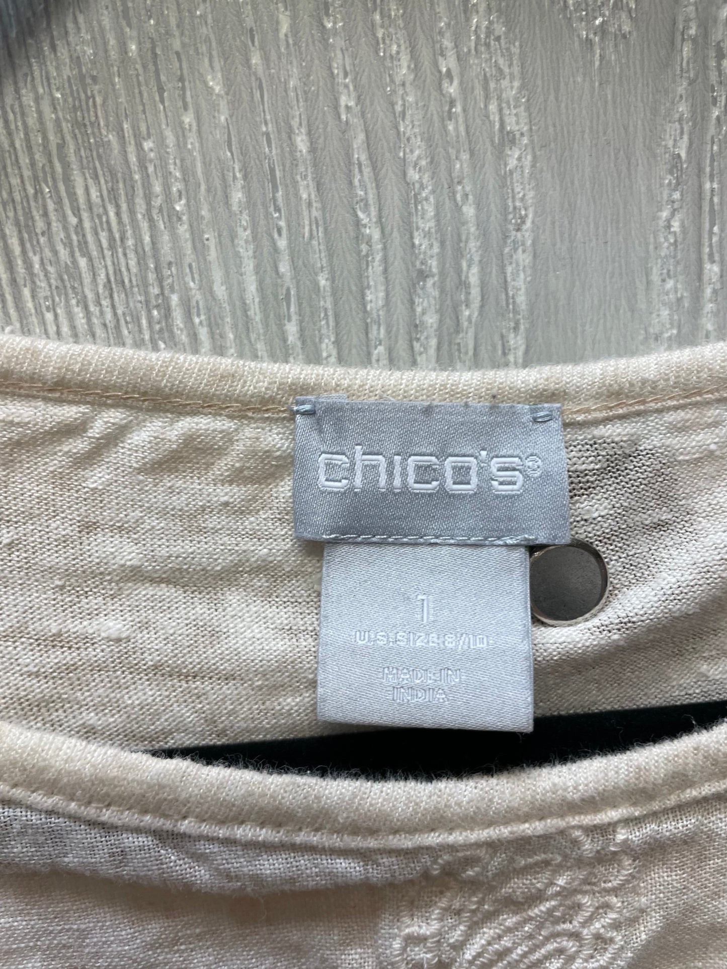 Top Short Sleeve By Chicos In Cream, Size: M