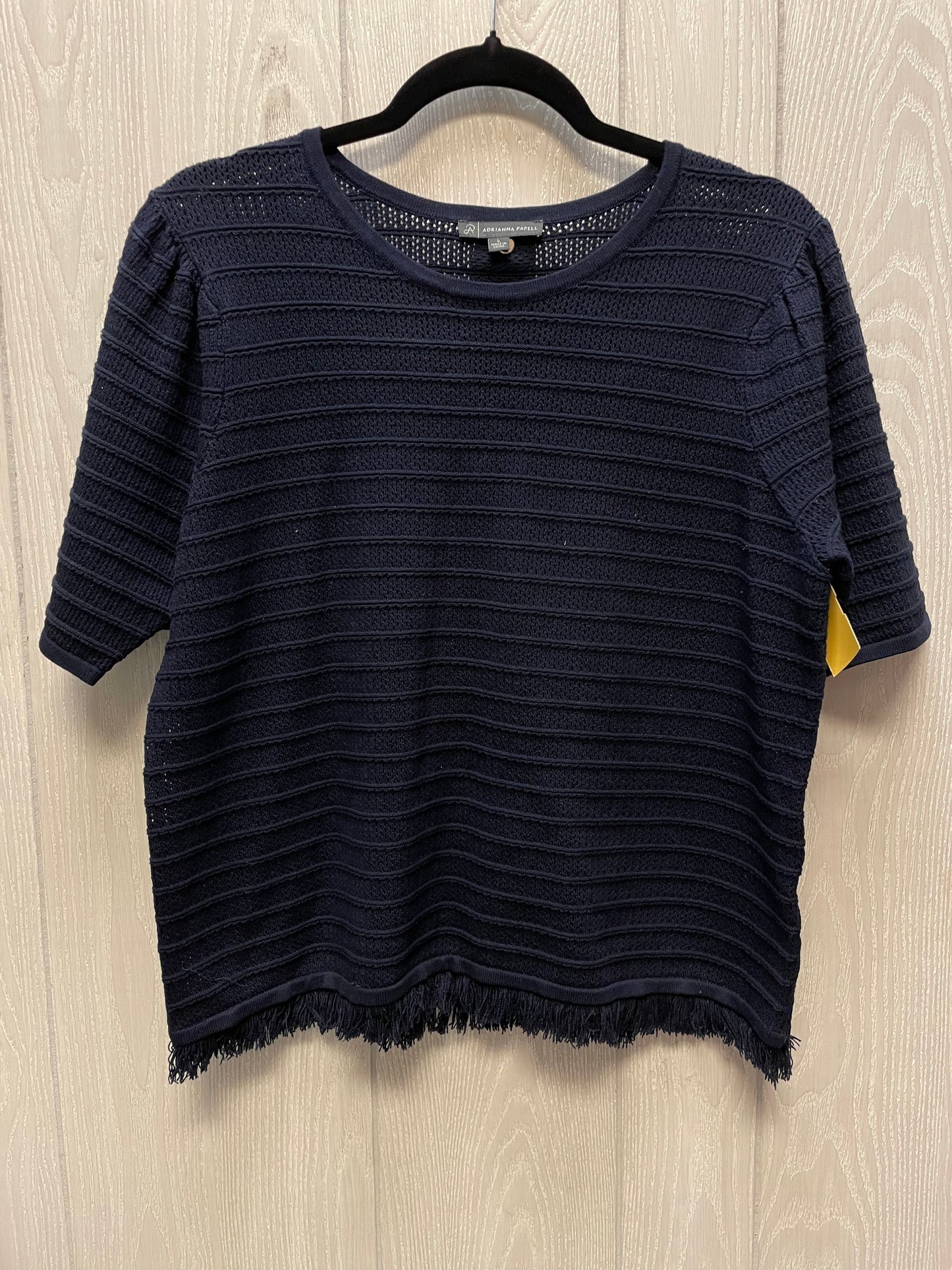 Sweater Short Sleeve By Adrianna Papell In Navy, Size: L